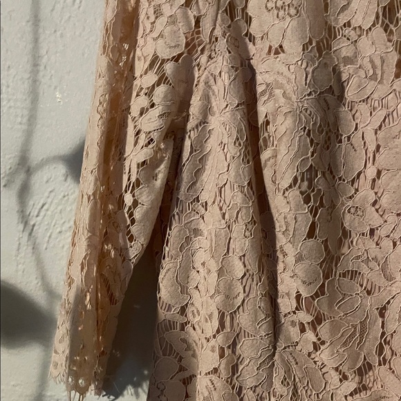 Eliza J Lace Long Sleeve Dress in Cream - Picture 5 of 8